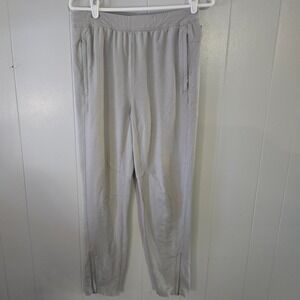 Adidas Aeroready Joggers Mens Large Gray Zippered Pockets Ankle Zips Track Pants